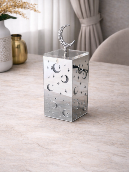 علبه الهلالات و النجوم فضي ميرور