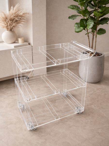 ترولي من ٣ طبقات سماكات عاليه كل طبقه فيها تصميم محزز قياس 70x40 cm