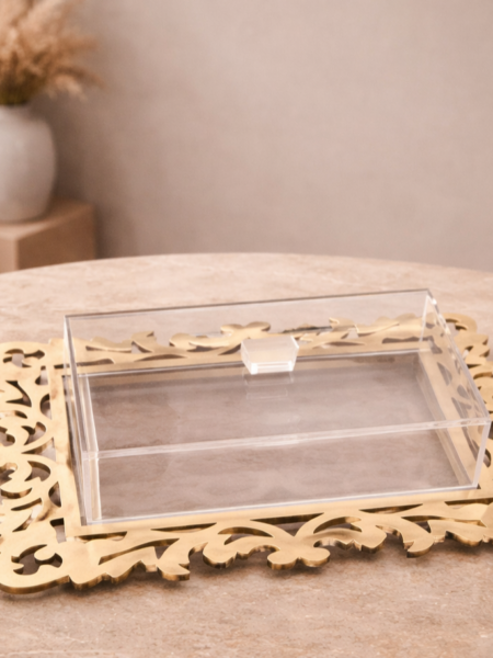 صينيه ضيافه مع غطا شفاف