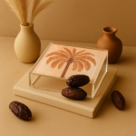 leather base & acrylic box box size 20x20x5 cm