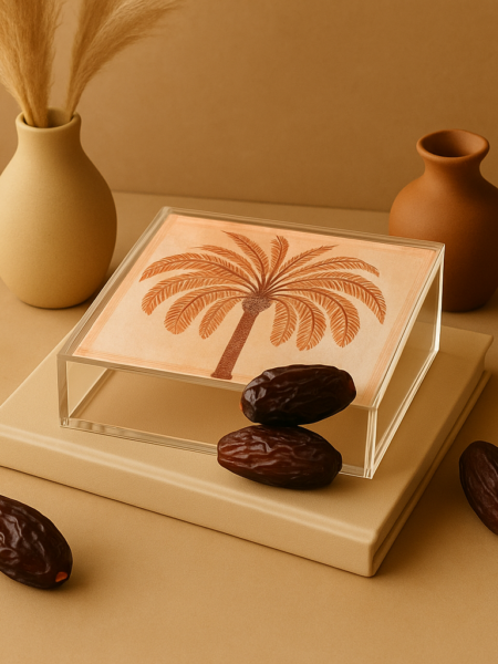 leather base & acrylic box
box size 20x20x5 cm