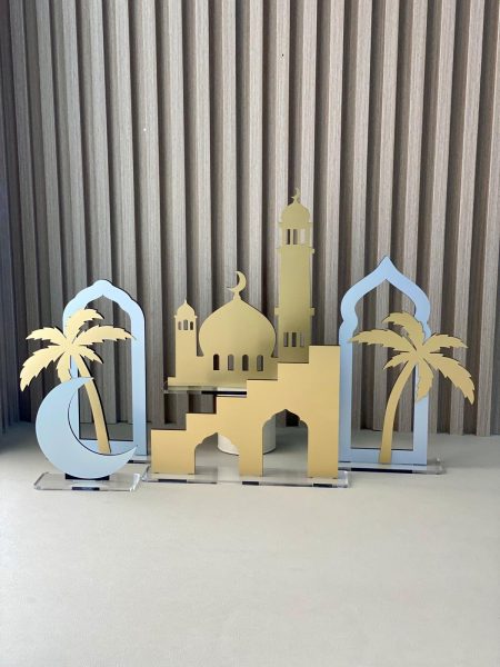Ramadan table stands set ( 5 pieces)
double face colour
front colour gold or silver
back colour black