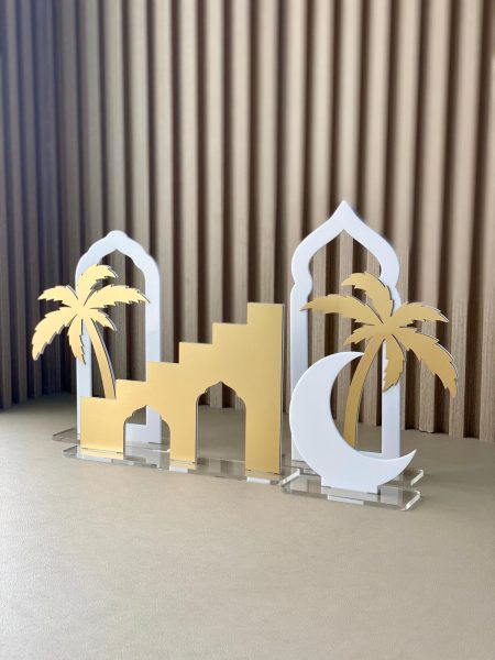 Ramadan Table stands set ( 4 pieces)
double face colour
front colour gold & white
back colour white