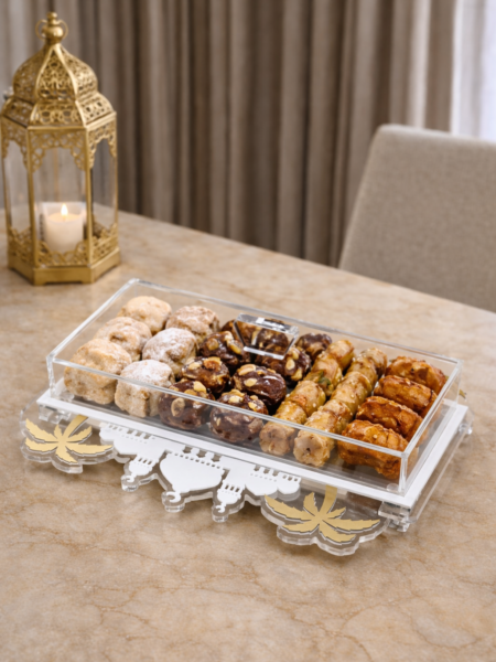 صينيه النخيل مع علبه 34x32 cm