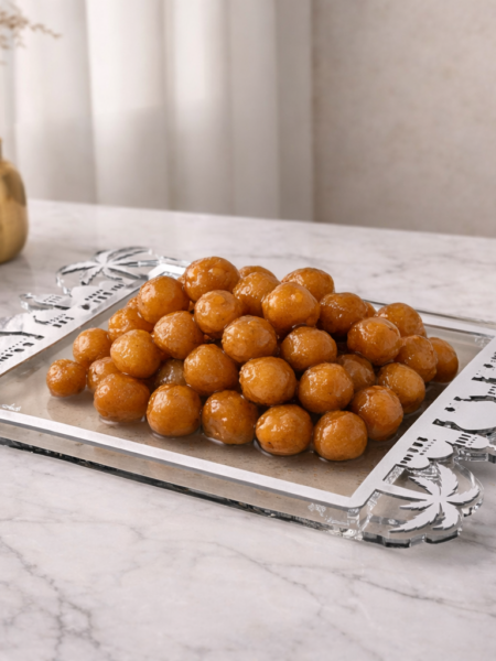 صينيه النخيل شفاف و فضي