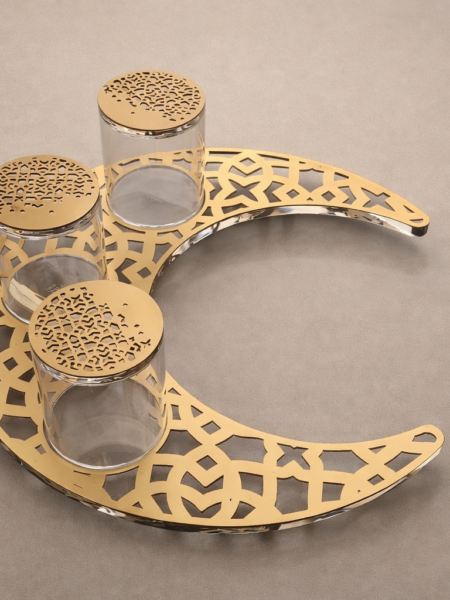 صحن الهلال مع ٣ علب