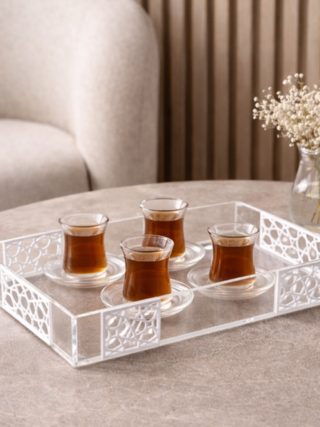 صينيه بتصميم اسلامي لون ابيض
 45x20 cm