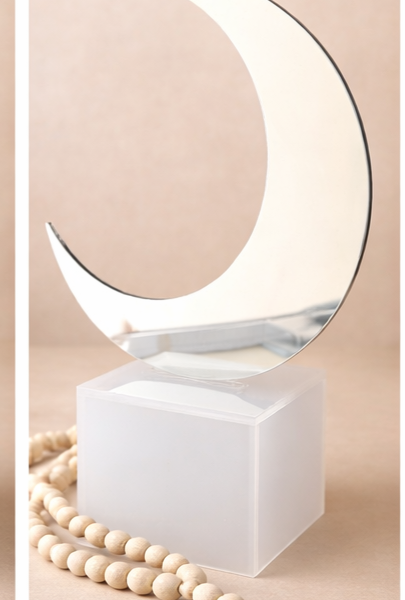 ستاند الهلال فضي ميرور 13x47 cm