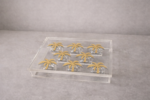 Clear box with 8 acrylic palm-tree napkin rings