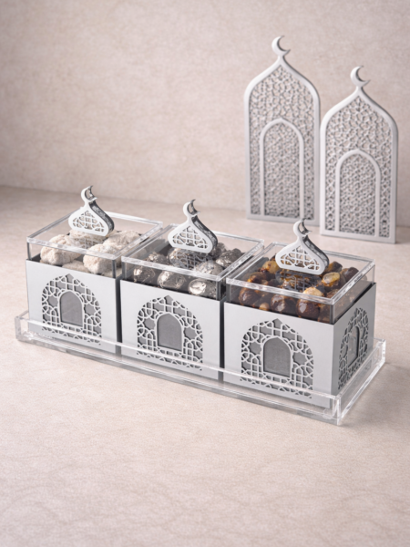 Elegant tray with boxes for ramadan sweets & nuts