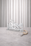 Ramadan silver mirror table stand 20 cm