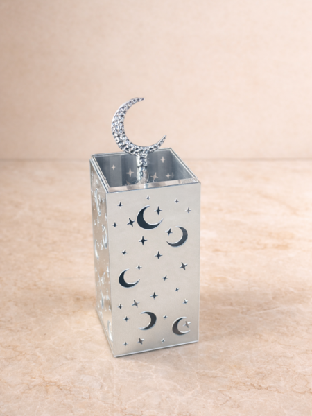 هديه مميزه علبه اكريليك فضي ميرور للشمعه 25 cm